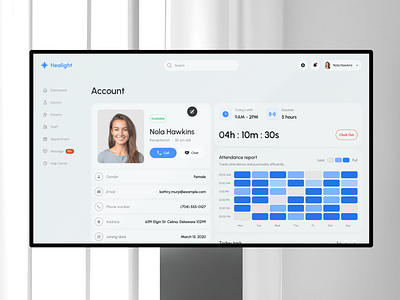 Healight - SaaS Healthcare - Account account app business clean dashboard design doctor figma halthect health healthcare hospital mobile mobile app profile saas ui uiux ux web design