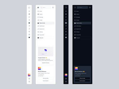 Collapsible Sidebars app design application nav navigation side sidebar tabs ui design