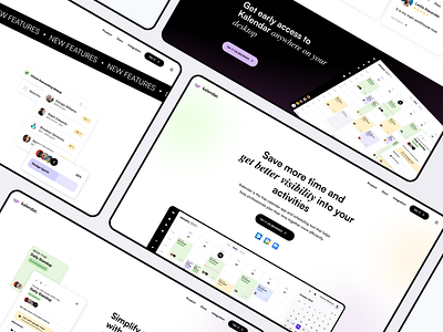 Landing Page Kalendar app dashboard design mobile ui uxui web