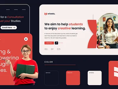 Wisedu Learning & Edu Platform Brand Design brand design brand identity brand logo branding designer e learning logo edu logo design graphic design learning web design logo logo design minimal brand logo design minimal logo design modern logo design new design online e learning brand design online paltform ui design ui wisedu logo