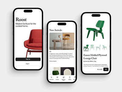 Roost - Furniture App app design branding buy design furniture graphic design mobile product design purchase store ui ux