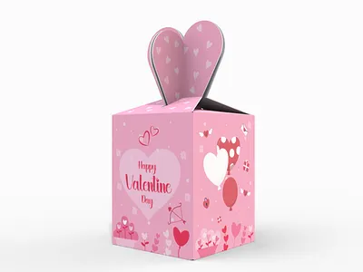 Valentine Gift Box Template for Packaging birthday box design gift hearts illustration pack packaging