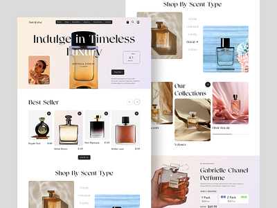 🌼 Scroll, Smell, Shop—A Sensory UI Experience brand design ecommerce homepage landingpage perfumeproducts products uiux