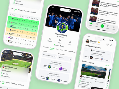 Kickoff – Football Leagues Managing App app design football league app design mobile app design ui ui ux design