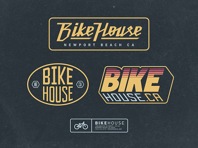 Bike House bicycle bike bmx branding california dirt extreme house illustration lettering logo sport sticker stickers vintage