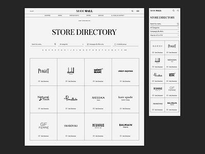 MODE MALL — Website Design ecommerce minimalist shopping mall ui ux visual design web design white