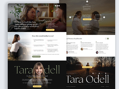 Tara Odell Landing Page footer section header holistic holistic coach intro section landing page minimal modern design personal website process section ui video header web web design