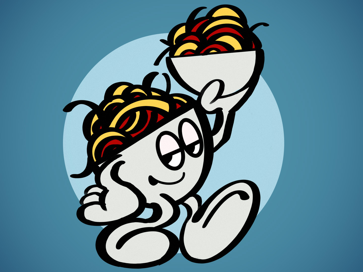 Spaghetti Man charicature illustration