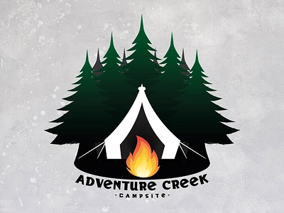 Adventure Creek Campsite campsite illustrative logo logo