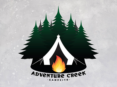 Adventure Creek Campsite campsite illustrative logo logo