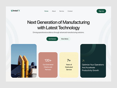 Manufacture Website UiUx Design b2b brand business website company website home page industry industry website landing page manufacture manufacture ui modern pmanufacture ui ui design ux web design