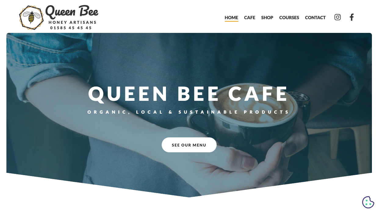 Queen Bee Honey Artisans branding design logo web website