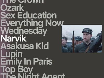 Streaming Series Typography Layout bold lettering character spotlight clean spacing entertainment design flat layout media listing media menu modern tv movie poster preview series typography streaming layout title emphasis trending shows tv interface ui concept user interface visual navigation watchlist screen