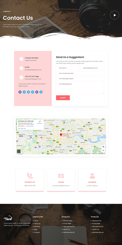Travel Agency Website Contact Us Page Design contact page design shahadat hossain travel agency website travel company website travel contact page travel landing page travel landing page design travel web design travel website travel website design travel wordpress landing page travel wordpress website