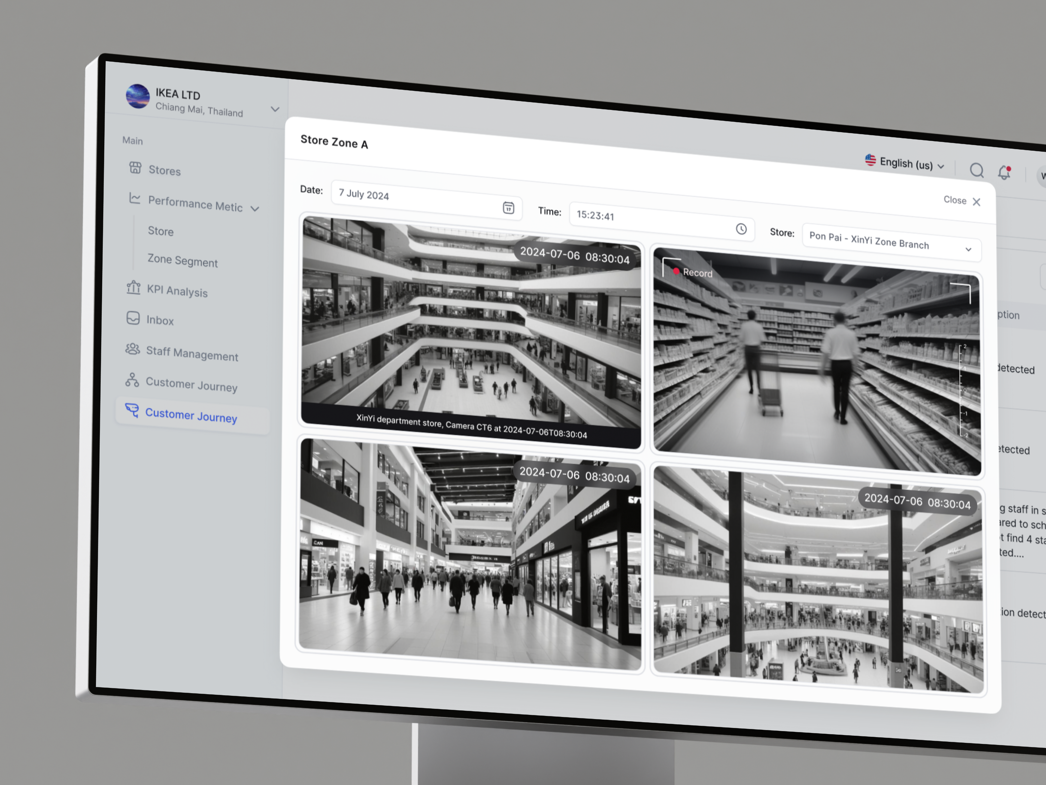 AI Retail Data Management Software ai data management ai retail ai retail software cctv managment enviroment dashboard esg esg dashbaord product design sales dashboard store management sustainability