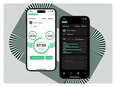 Status Management for Fleet Driver iOS Mobile App animation app design product fleet ios ios mobile app management mobile prototyping tracking ui ux