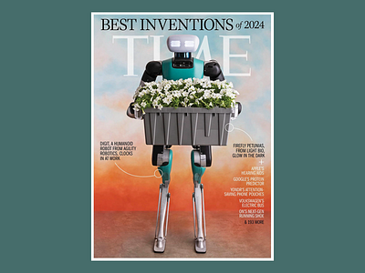 Robot on Magazine Cover ai robotics cover concept design culture editorial cover future technology futuristic vibe humanoid robot industrial design innovation feature invention showcase magazine layout modern editorial next innovation printed media product future real robot robotics design smart tech tech spotlight time magazine