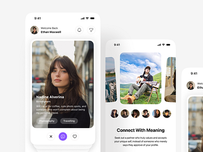 Swipe right to find your match! 💌 cleandesign datingapp mobiledesign uidesign userexperience uxdesign
