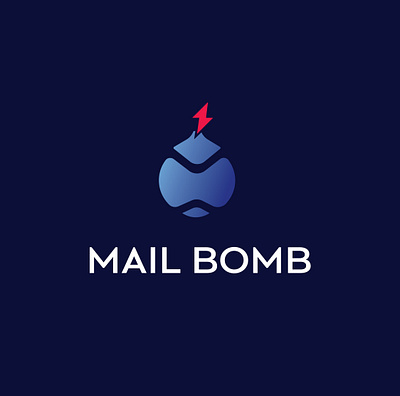 Mail Bomb Logo Design blue logo brand identity branding cold mail logo combination logo design digital logo gradient logo graphic design icon illustration logo logo design m logo