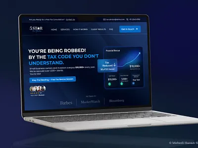 Tax Advisor Website Hero Page Design landing landing page website wordpress wordpress website