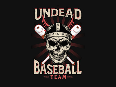 Undead baseball custom t-shirt design 3d animation branding custom t shirt design design graphic design illustration logo minimal motion graphics shirt design t shirt tee design ui ux vector