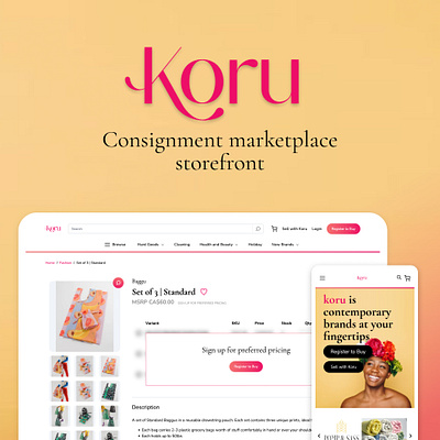 Koru Marketplace ecommerce marketplace store storefront web