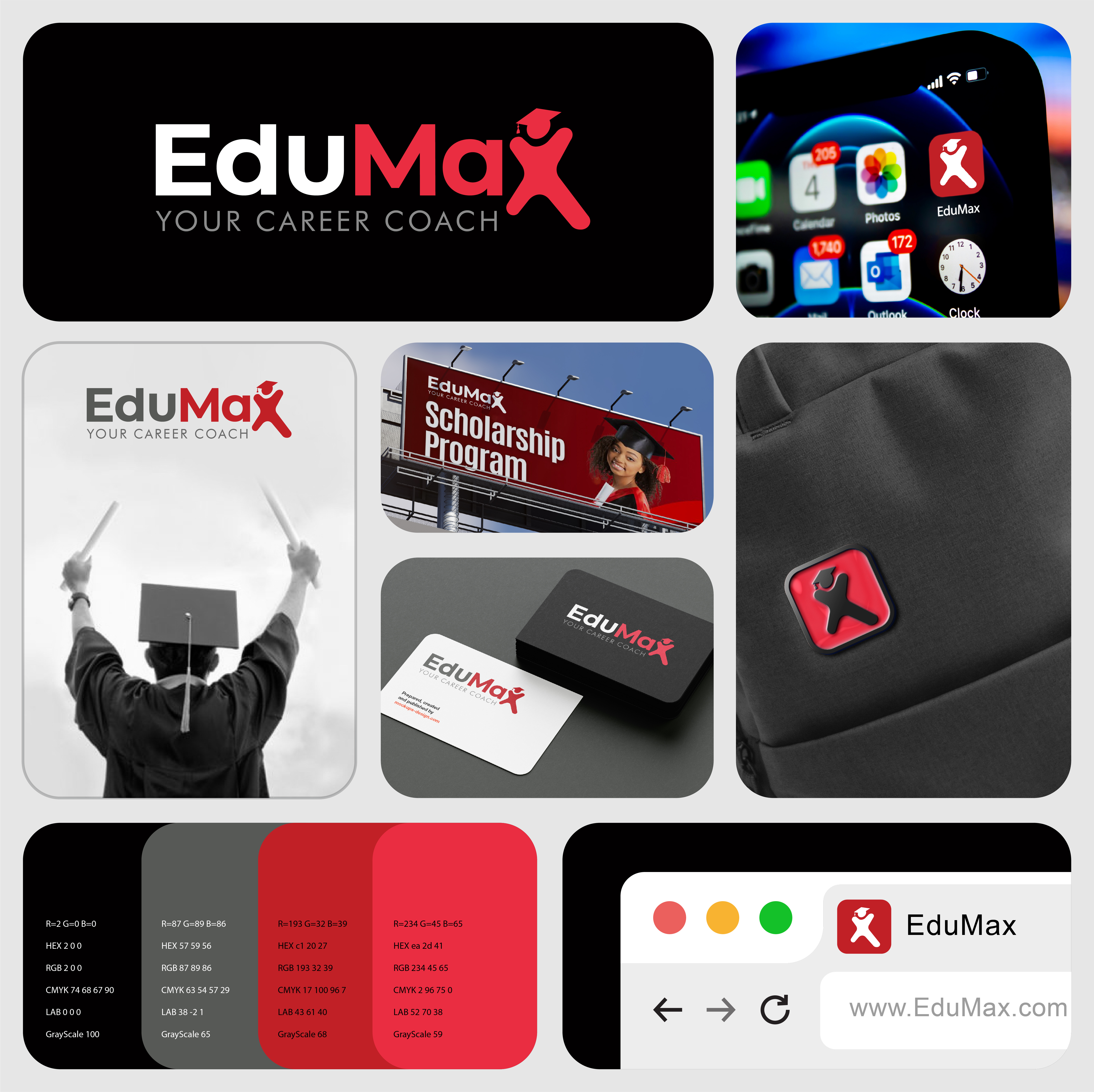 EduMax logo academic logo branding career coaching consultancy logo education branding education logo edumax logo global consultancy graduate logo modern logo student branding typography logo