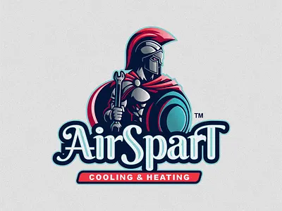 Spartan Air Cooling Logo air cooling branding design graphic design identity illustration logo spartan logo tshirt vector