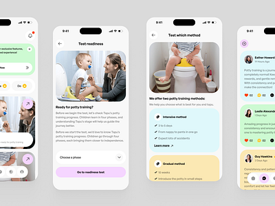 Kids Potty Training Mobile App app design app interfaces app ui e learning mobile app mobile app design mobile app ui mobile ux online education playful training app ui design