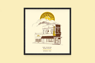 Sun Studios 75th Anniversary elvis presley graphic design illustration memphis music records rock roll sun studio vintage vinyl