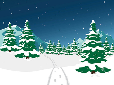 Winter Wonderland 2d illustration adobe illustrator art graphic art landscape landscape iluustration scenery snow vector artwork