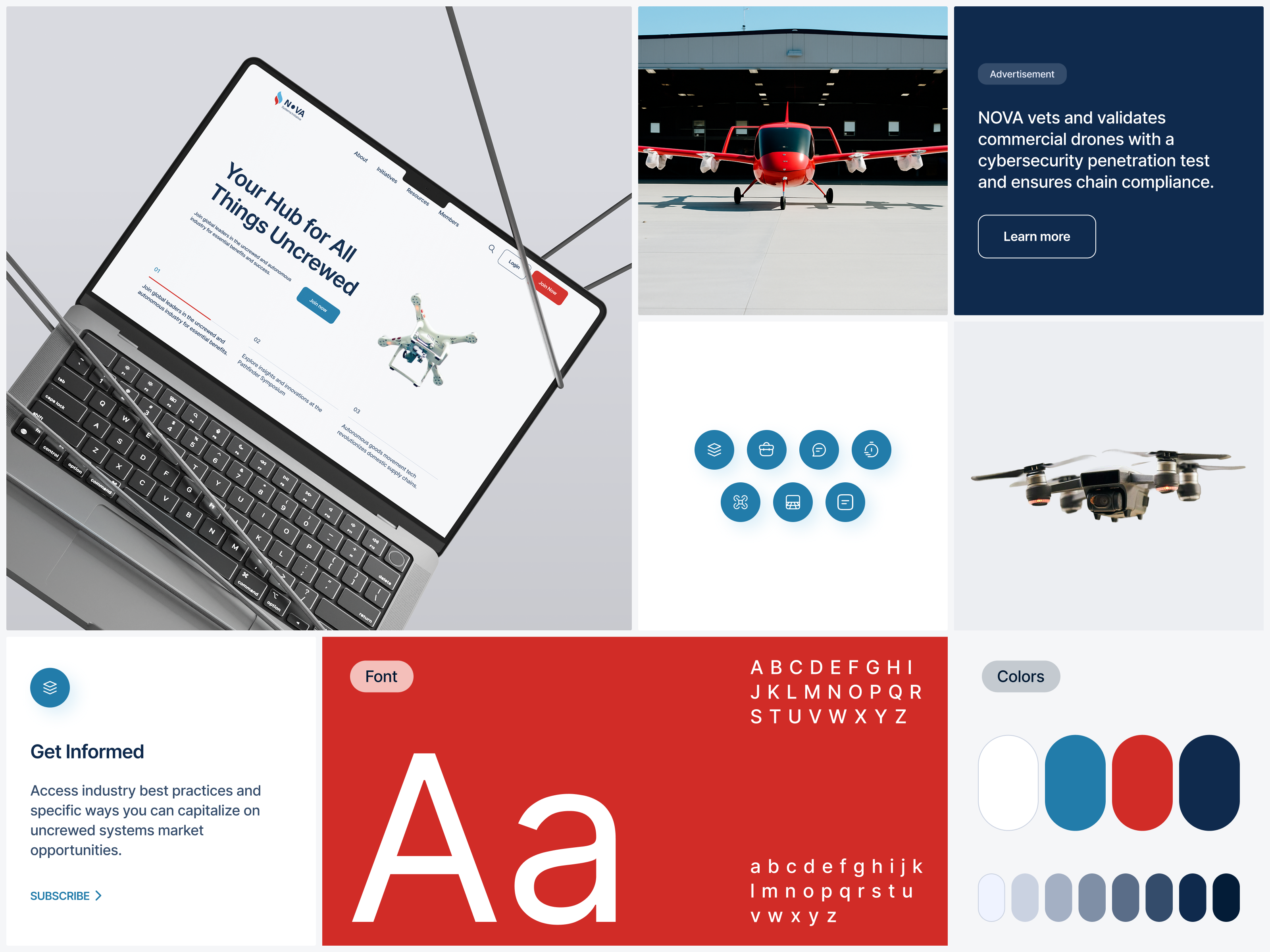 Uncrewed Innovation Hub branding color palette design system digital experience drone innovation responsive design technology typography ui design ux design web design website redesign