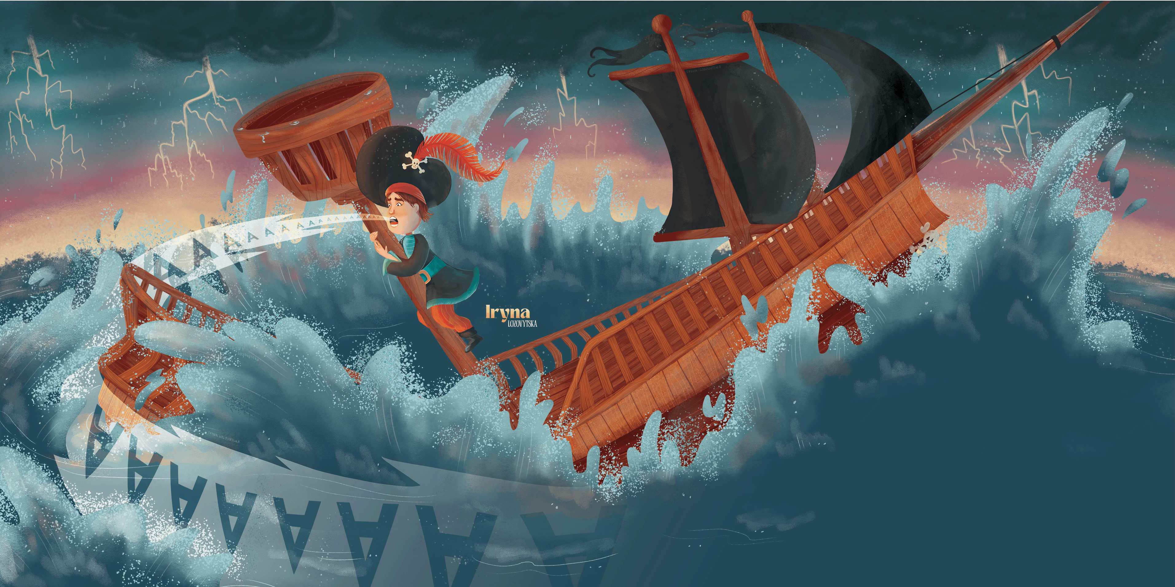 Illustrations for Children’s Book "Angry Pirate" 2d adobe photoshop art book cartoon character childrens book creative digital art illustration kids pirate sea