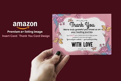 Floral Package Insert Card/Thanksgiving Card Design amazon box branding business business identity card floral handwritten insert card invitation label label design marketing packaging pastel print purchase card small business thanksgiving vintage