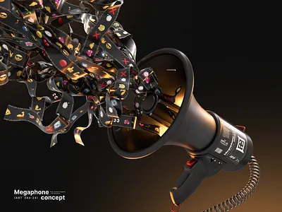 Megaphone 3d design illustration