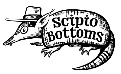 Scipio Bottoms Sticker 2 branding cartoon cartoonist digital art graphic design illustration illustrator merchandising typography