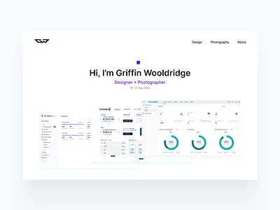 Hero Section for a UX Portfolio ui visual web