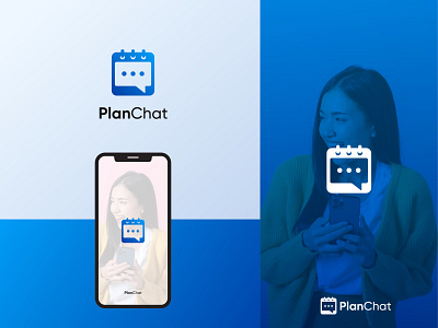 PlanChat - Calendar and Messenger Logo Concept branding calendar chat chatting chatting app concept dating dating app event for sale gradient icon logo logo design logo designer logo icon messenger modern logo plan symbol