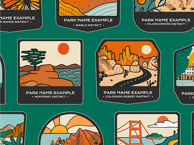 OuterSpatial Digital Passport badges illustration national parks ui