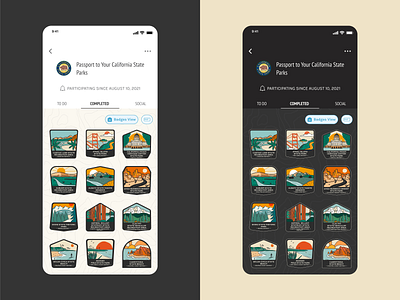 OuterSpatial Digital Passport badges illustration national parks ui