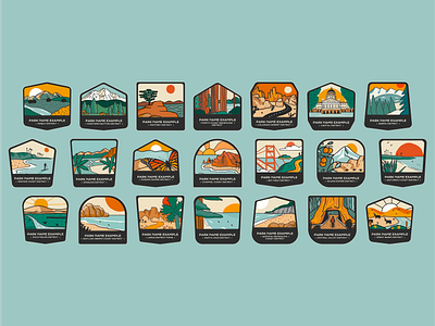 OuterSpatial Digital Passport badges illustration national park ui