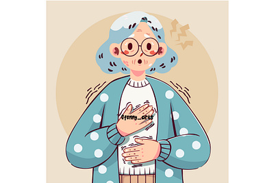 Elderly Woman with Parkinson age awareness behavior brain cartoon disease elderly health illness mental nervous neurology old paralysis parkinson patient problem senior symptoms treatment