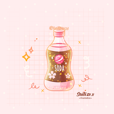 Soda Art Kawaii by sailizv.v adorable adorable lovely artwork concept creative cute art design digitalart illustration
