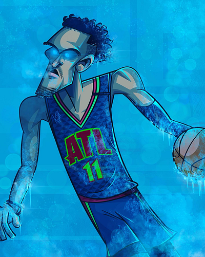ICE TRAE art artwork atlanta atlanta hawks basketball caricature design drawing graphic graphic design hawks illustration nba nba art sports sports art trae young