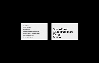 Studio Three Name Card brand guidelines brand identity branding business card business card design businesscard card graphic design logo logo design marketing mockup name name card name card design namecard stationery stationery design studio collaterals
