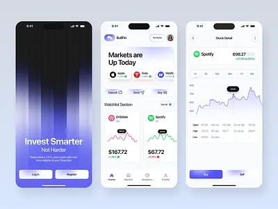 Stock Trading App finance fintech interface invest app investment ios ios mobile app iphone market mobile startup stocks stocks app trading app trending ui uiux user interface ux