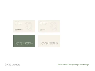 Dying Matters - Branding - Business Cards branding business cards graphic design logo design subtle logos