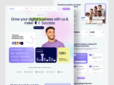 Agency Website Design agency agency landing page agency website business website digital agency landing page landingpage design marketing website product design saas saas design startup ui uiux web web design website