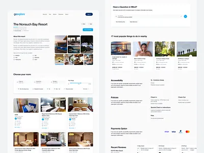 Responsive Travel Website UI/UX Design - Details Page interface product service startup ui ux web