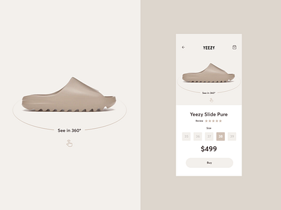 Yeezy Slide APP Concept design minimal ui ux web